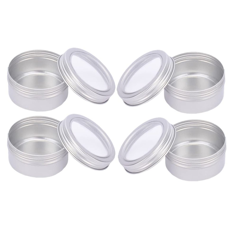 Beatifufu 6pcs Mini Aluminum Boxes for Cosmetics Round Containers Seamless Lid Closure for Creams Ointments and Makeup Storage Portable for Travel and Camping