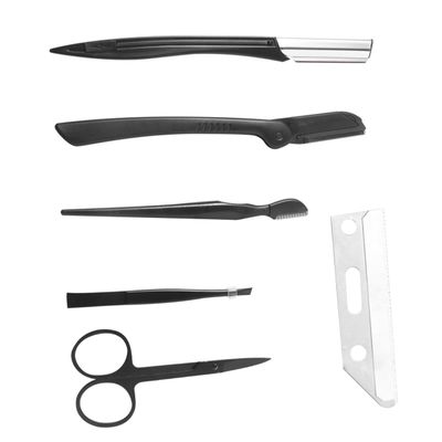 Beatifufu Travel-Friendly Eyebrow Kit Razor Comb Tweezers Scissors Shaper Makeup Tools for Women Sharp for Precision Grooming