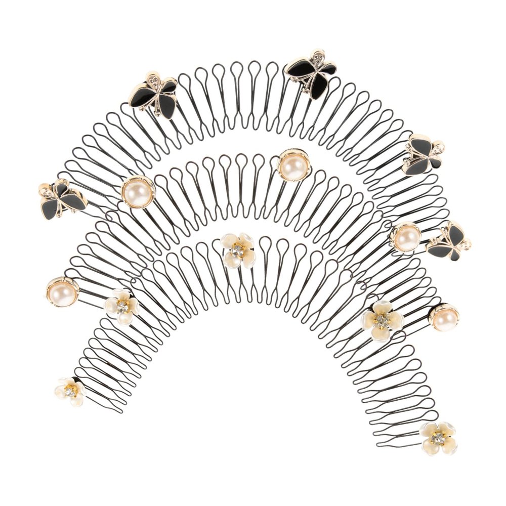 Baluue 3pcs Hair Finishing Fixer Girls Hair Clips Comb u Shape Pins for Women Thick Clips