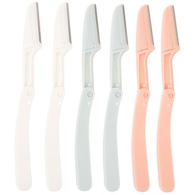 SOESFOUFU 6pcs Eyebrow Razor for Women Hair Removal Shaver Trimmer Face Razor Knife Self Care Kit Precision Trimming Lightweight Non-slip Grip Cover Random Color