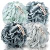 MTDLYICE Loofah Sponge, XXL Large Loofah 100g 4 Pack, Bath Sponge Soft Mesh Shower Loofah for Men, Body Scrub, Shower Pouf Bath Accessories, for Body Wash, Soap (Blue Gray) view 1