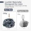 MTDLYICE Loofah Sponge, XXL Large Loofah 100g 4 Pack, Bath Sponge Soft Mesh Shower Loofah for Men, Body Scrub, Shower Pouf Bath Accessories, for Body Wash, Soap (Blue Gray) view 4