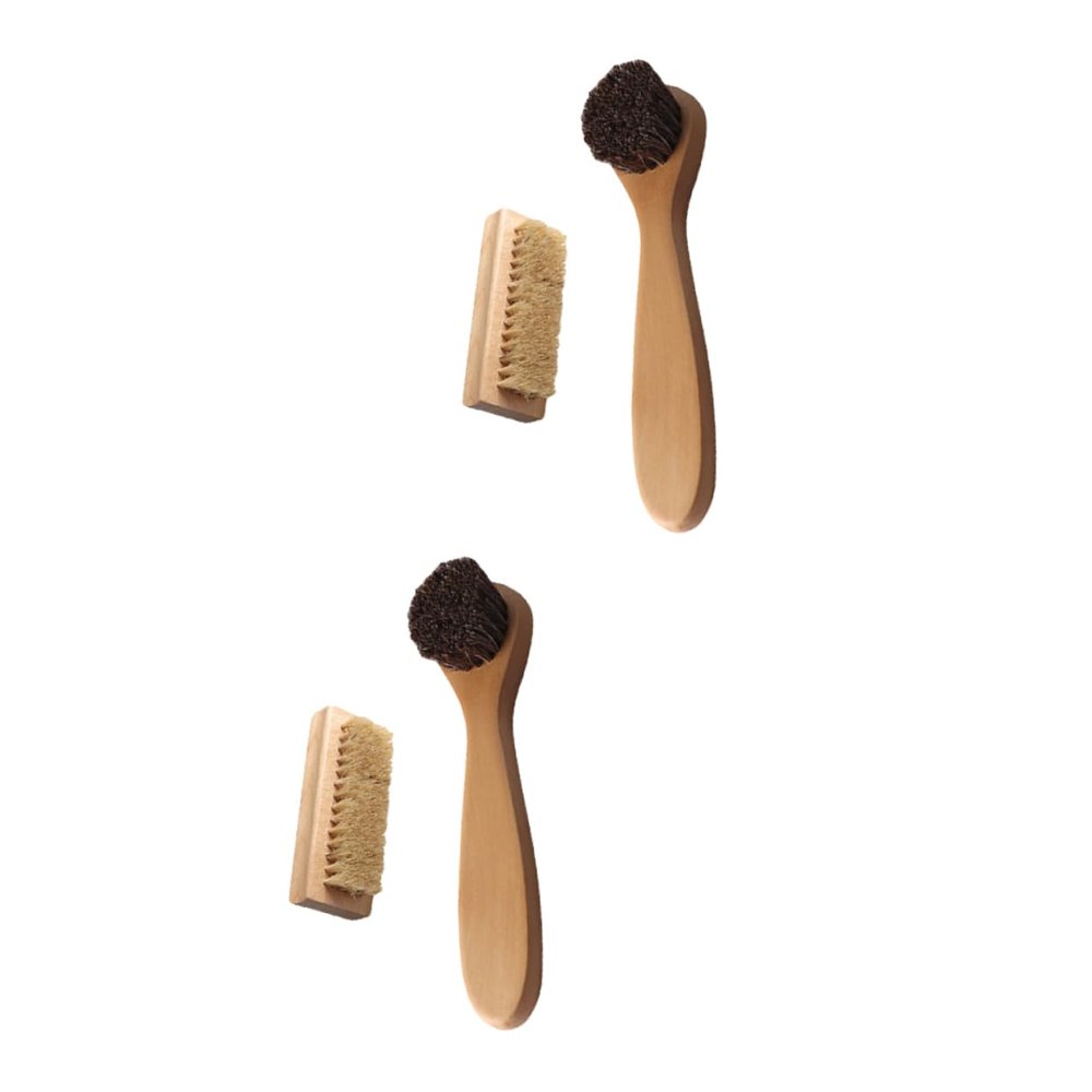 BCOATH 4pcs Wooden Pig Bristles Nail Cleaning Brush Set Dual-Sided Handwashing Tool for Effective Finger and Nail Hygiene