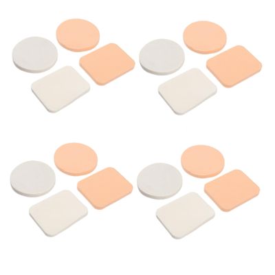 Baluue 20pcs Dual Makeup Sponge for Foundation Blusher Powder Application Versatile Wet Dry Facial Sponges Soft Skin-friendly Random Styles