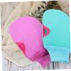 Baluue 2pcs Exfoliating Bath Gloves Shower Mitts for Body Washing Lightweight and Portable Rich Foaming for Men and Women for Home and Travel Use Purple Green view 4
