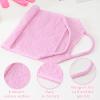 4Pcs Exfoliating Back Scrubber with Handle and 2 Pairs Shower Bath Gloves Bath Set for Shower Bath Exfoliator Stretchable Skin Massages Back Scrubber Improve Blood Circulation view 4