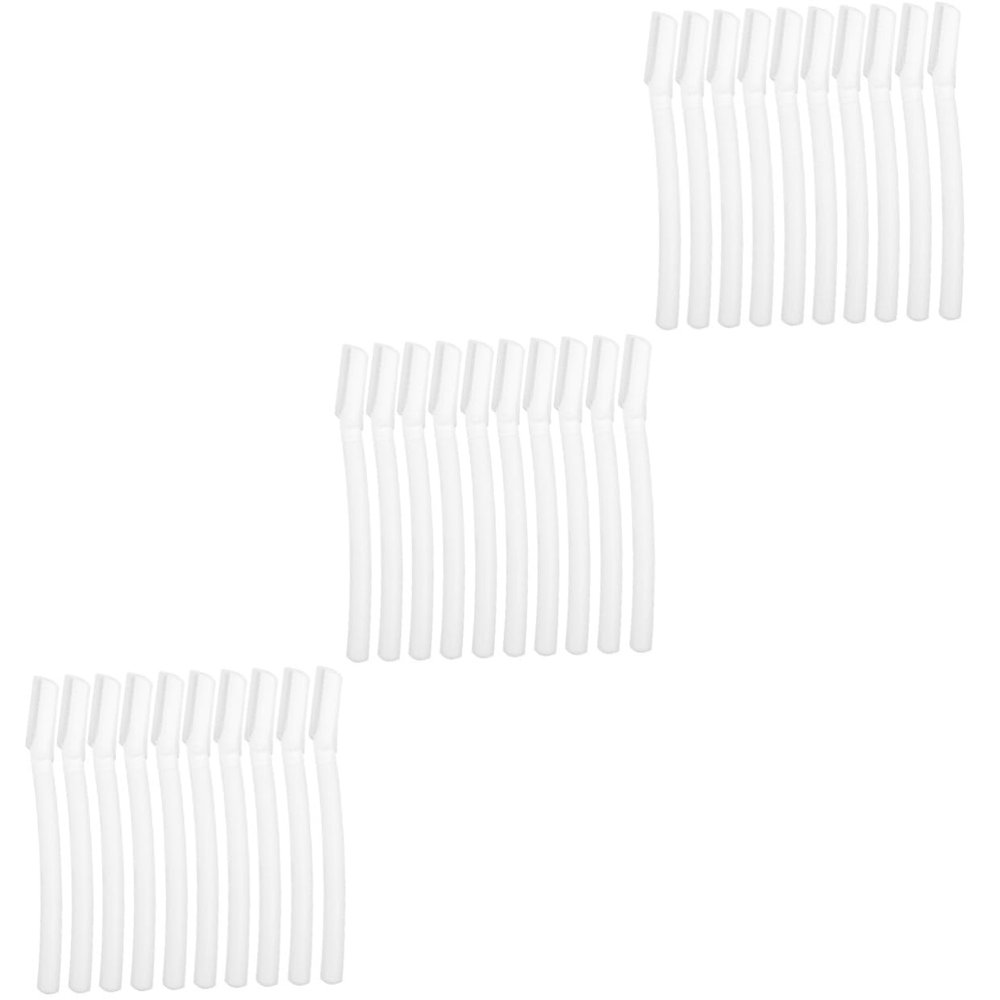 Baluue 30pcs Eyebrow Trimmer Cover Facial Hair Razors Hair Removal Tool Portable Lightweight