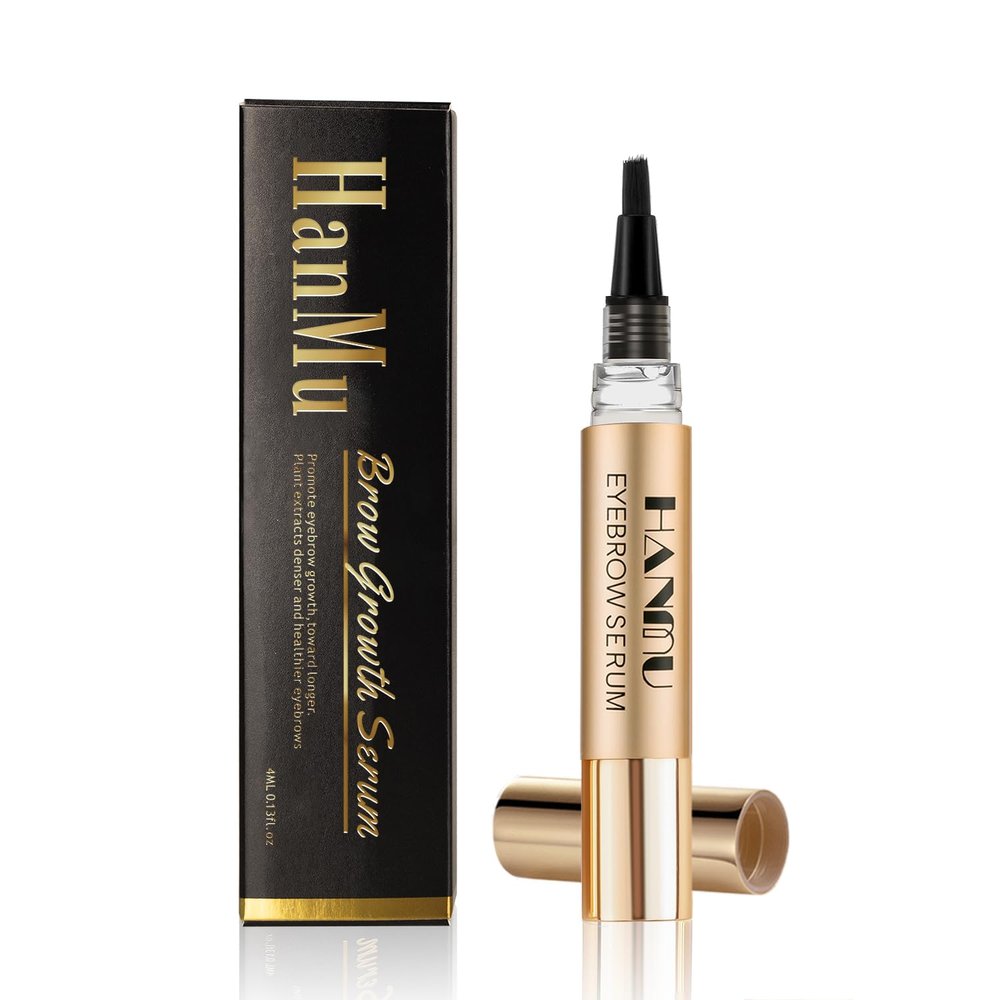 HANMU Eyebrow Growth Serum,For Rapid Enhancing Brow Growth Faster,Fuller,Thicker,Non Irritating Eye Brow Serum Enhancer 4ml