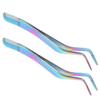 Baluue 2pcs Professional Eyelash Applicator Tools Precision Tweezers for Eyebrow and Lashes Lash Extension Tweezers view 1