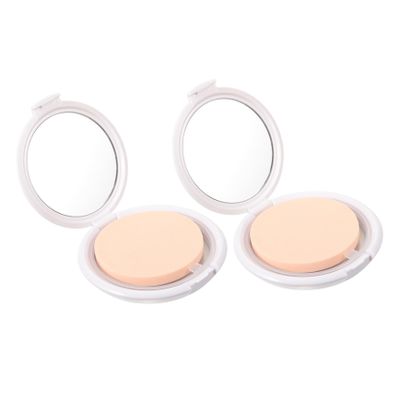 Baluue 2pcs Mini Disc Foundation Puff Box for Lotion Dispenser Makeup Cream Powder Sponges Blender Compact Case Empty Cushion Box