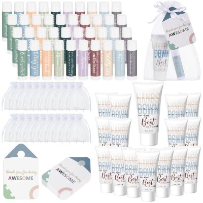Heigble 40 Sets Christmas Employee Appreciation Gifts Bulk 2025 Lip Balm and Hand Cream Set Inspirational Hand Lotion Thank You Gift for Coworker Staff Office Teacher Nurse Christmas Stocking Stuffer