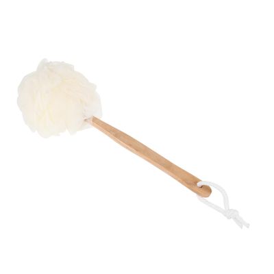 SOESFOUFU 3pcs Wooden Long Handle Bath Balls Eco-Friendly Shower Back Scrubber for Deep Cleaning Exfoliating Massage and Skin Care Ergonomic Design Soft Bristles White Color