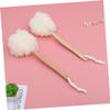 SOESFOUFU 3pcs Wooden Long Handle Bath Balls Eco-Friendly Shower Back Scrubber for Deep Cleaning Exfoliating Massage and Skin Care Ergonomic Design Soft Bristles White Color view 4