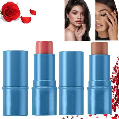 Bronzer/Contour & Blush Stick Makeup Combo, Contour Stick Set, Dual-Ended Cream Blush & Bronzer Sticks, 3 in 1 Cream Contour and Blush Stick Set, Blush Highlighter (Highlight Stick + Shadow Stick)