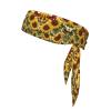 Yellow Sunflowers with Red Butterfly04 Print Sports Tie Headband, Athletic Sweatbands Elastic Hair Wrap Bands,for Basketball, Running view 1