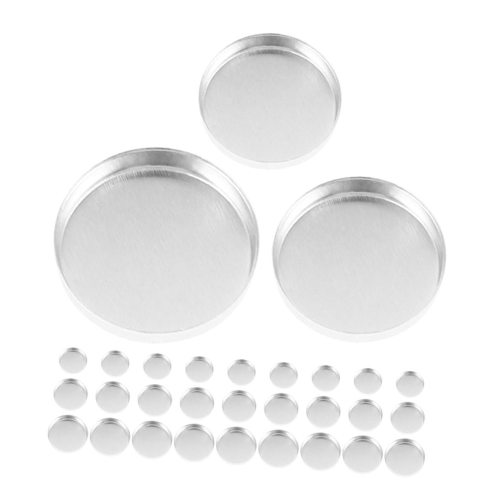 AUTSUPPL 30pcs Round Empty Eyeshadow Pans Versatile Diy Makeup Aluminum Cases for Travel Compact Storage Organization Makeup Lovers