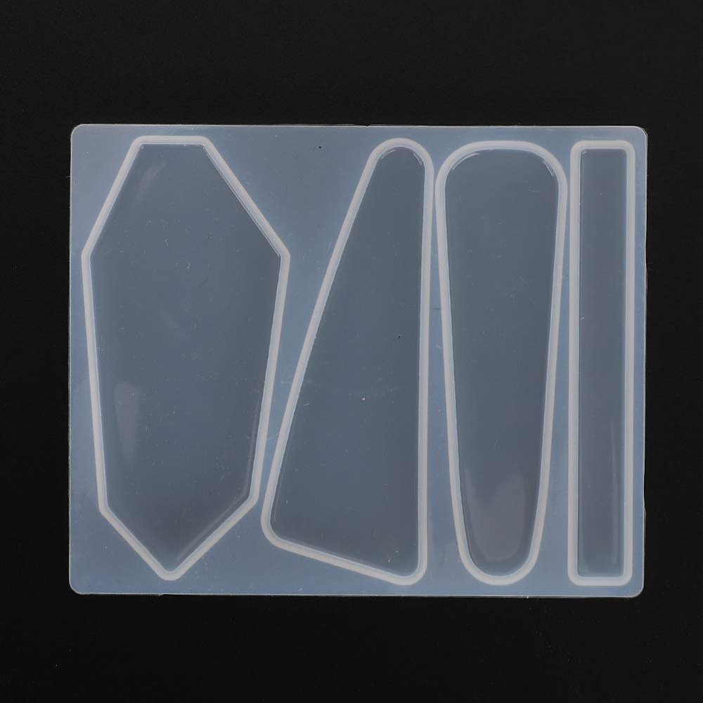 2Pcs Silicone Resin, Barrette 2Pcs Barrette Silicone DIY Hair Stick Making Geometric Pin Tools (Type 2)