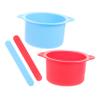 IWOWHERO Silicone Wax Warmer Bowl Set of 2 High Temperature Resistant Wax Melting Pot with Stirring Sticks for Hair Removal view 1