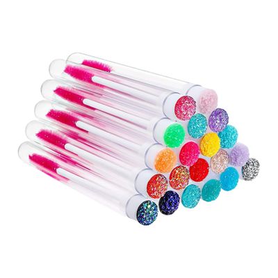 BELLIFFY 20pcs Sturdy Eyelash Brush Tubes Wands Set for Long-term Use Reusable Lash Makeup Tool