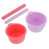 NOLITOY Foldable Hair Removal Wax Pot Bowl Set 4pcs Wax Warmer Liners Heatproof Silicone Pot Pink Purple view 1
