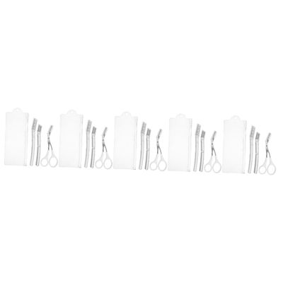 Baluue 5sets Eyebrow Grooming Kit Transparent Eyebrow Scissors Trimmer for Precise Shaping and Safe for Women