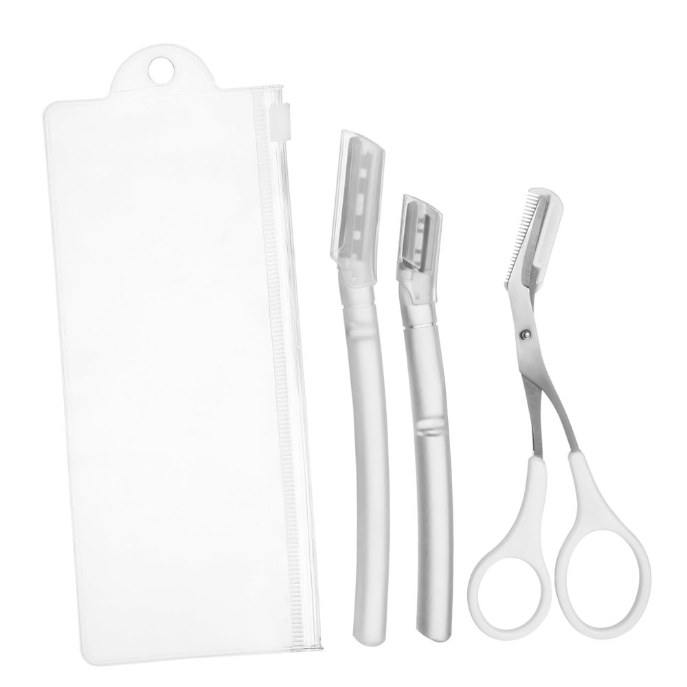 Baluue 1set Eyebrow Kit Eyebrow Trimmer and Scissors for Precise Grooming Non- Handle for Easy Use Safe and Shaping Tools for Men and Women