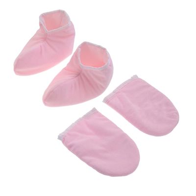NOLITOY 2pairs Spa Gloves Nighttime Moisturizing Mitts for Dry Hands Paraffin Wax Bath Treatment Mitts Cloth