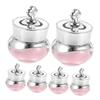Outanaya 6pcs Small Refillable Cream Jars Lids Leak Wide Mouth Acrylic Bottles for Travel Cosmetics Storage Cream Containers for Face and Eye view 1