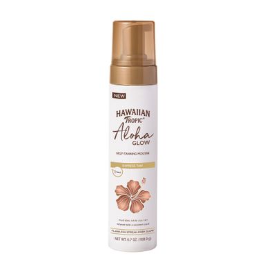 Hawaiian Tropic Aloha Glow Self Tanning Mousse, Express Tan, 6.7oz | Self Tanner Mousse, Fake Tan Foam, 1 Hour Express Sunless Tanner, Sunless Tanning Foam, 6.7 fl oz