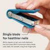 EDJY Fingernail Cutter - Precision Stainless Steel Nail Cutter for Fingernails | Sharp Blade, Ergonomic Design, Durable & Rust-Resistant | Ideal for Men and Women | EDJY Blue view 2