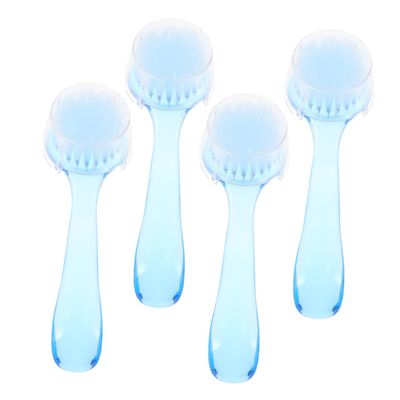 COOLHIYA 4pcs Nail Brush Round Head Nail Brush Gentle Cleaners Hand Grip for Cleaning Polish
