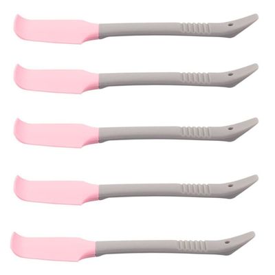 HAPINARY 5pcs Silicone Cosmetic Beauty Spatula for Hand and Foot Care Gentle and Durable Wax Applicators for Even Mask Application Pink Color