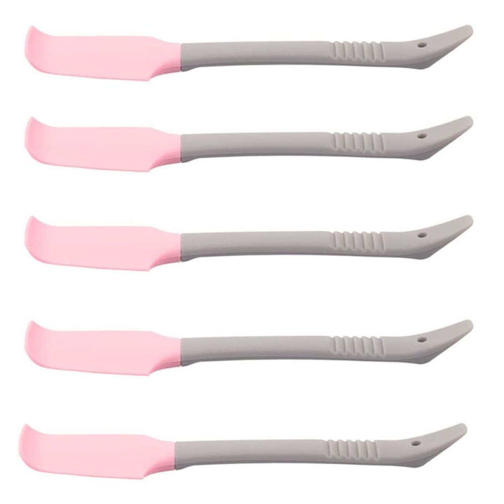 HAPINARY 5pcs Silicone Cosmetic Beauty Spatula for Hand and Foot Care Gentle and Durable Wax Applicators for Even Mask Application Pink Color