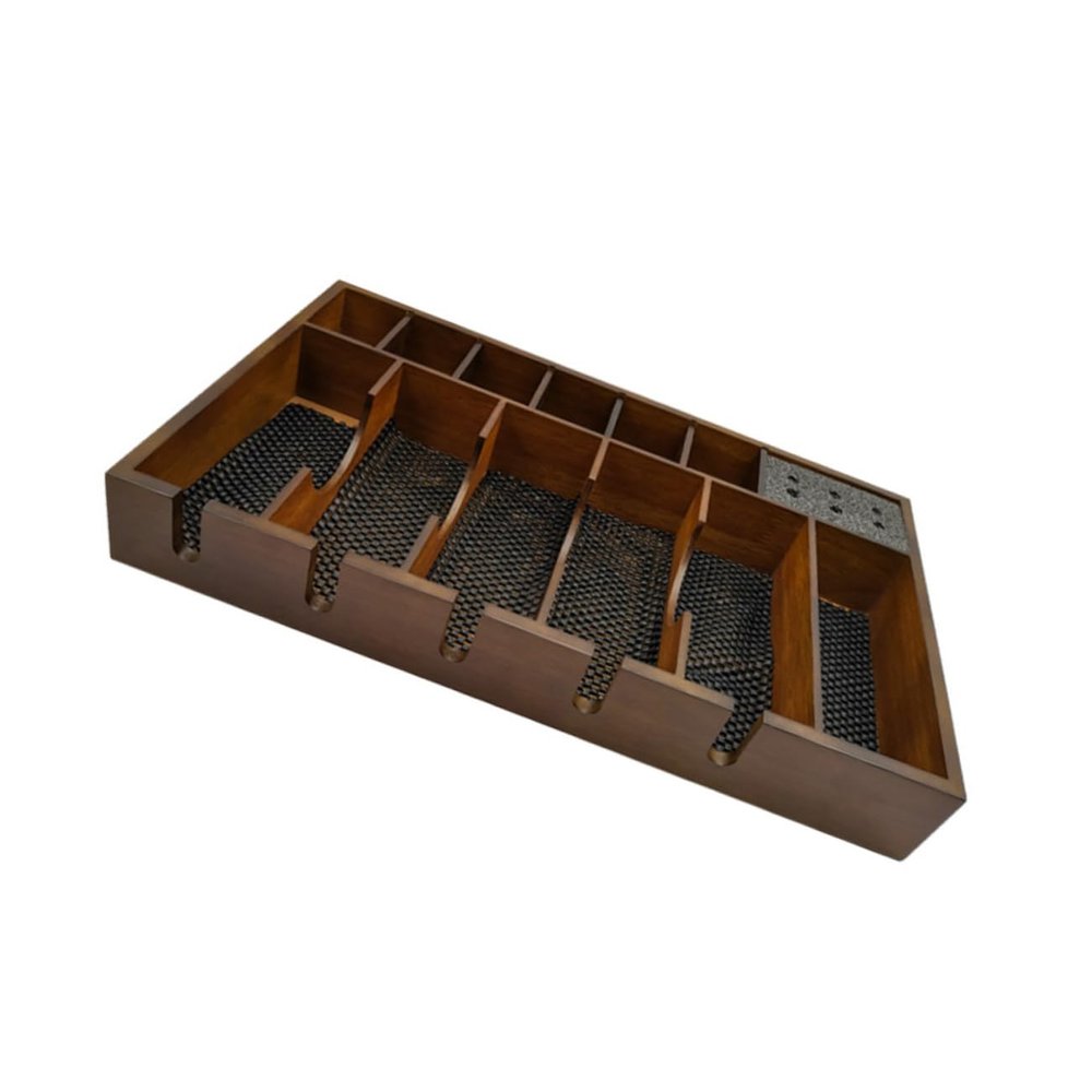WOONEKY 1Pc Solid Wood Electric Scissors Rack with Large Capacity Hair Tool Organizer Box for Hair Salon Hair Cutter Storage Tray with Rational Design for Clippers and Accessories