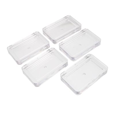 Gogogmee 5pcs Transparent Blusher and Eye Shadow Containers for Travel Portable Cosmetic Cases for Makeup Diy and Samples with Lid Design for Easy Storage
