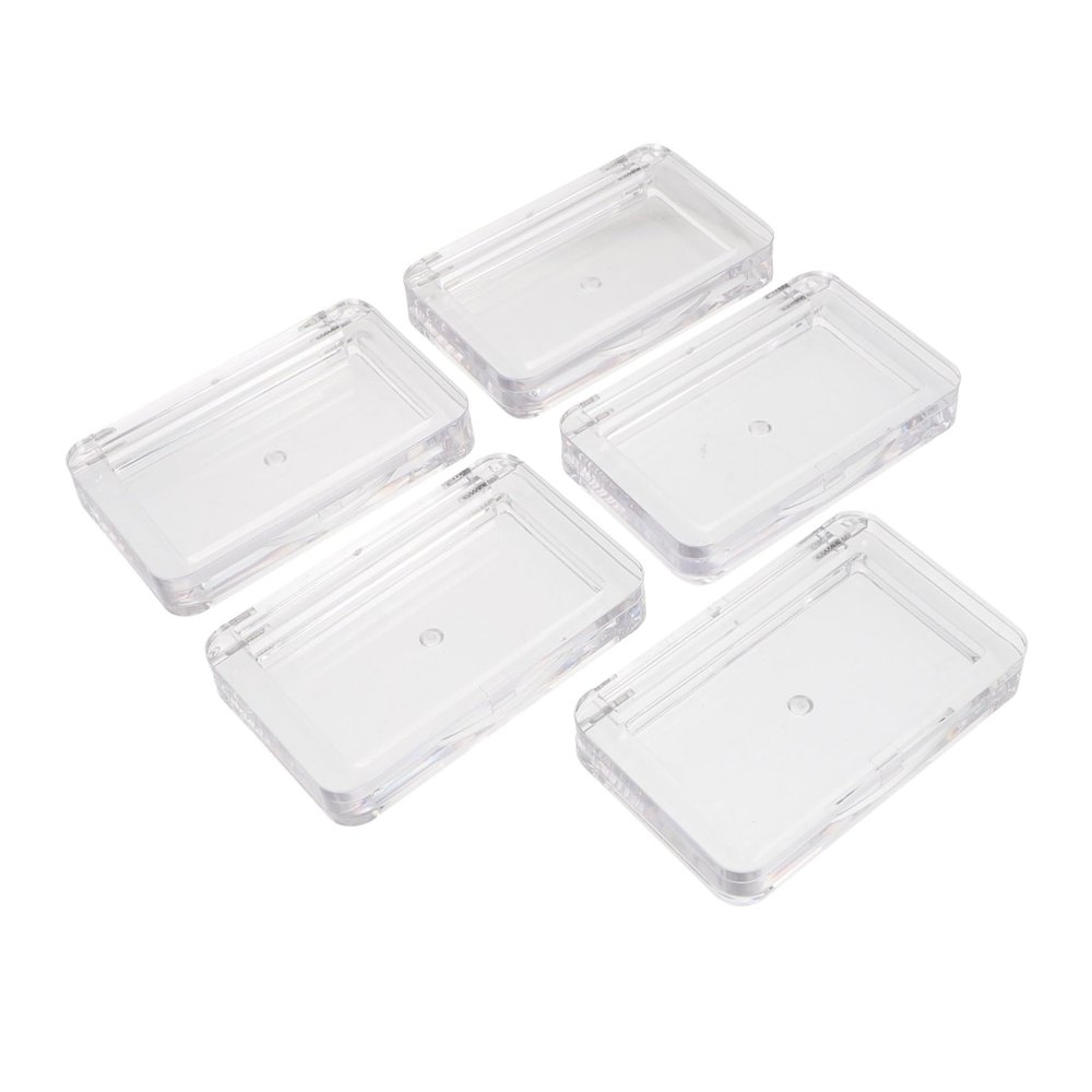 Gogogmee 5pcs Transparent Blusher and Eye Shadow Containers for Travel Portable Cosmetic Cases for Makeup Diy and Samples with Lid Design for Easy Storage