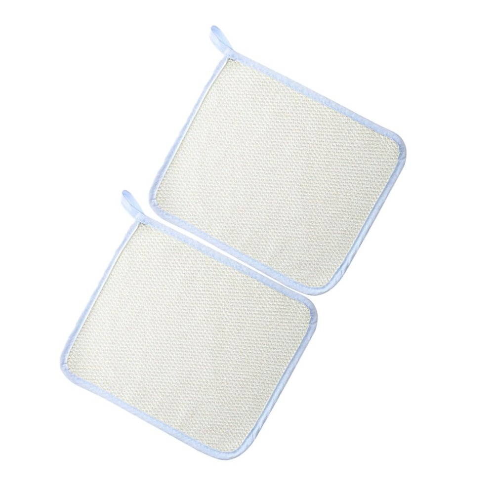 BELLIFFY 2pcs Exfoliating Bath Cloth Quick Dry Nylon Face Wash Towels Dual-Sided Scrub Cloth for Smooth Skin for Daily Home Use Beige