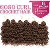 Gogo Curl Crochet Hair 8 Inch 6 Packs Short Curly Crochet Hair for Black Women Beach Curl Water Wave Curly Crochet Braids Hair, Deep Wave Synthetic Braiding Hair Extensions (8 inch 30) view 2