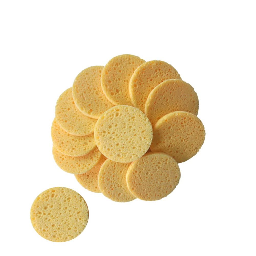 FOYTOKI Skin-friendly Compressed Cellulose Makeup Sponges 20pcs Set Round Pads Face Cleaning Puff Makeup Pads
