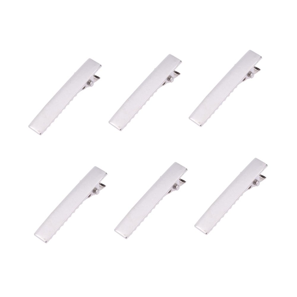DEARMAMY 50pcs Mini Silver Alligator Hair Clips Teeth Clips for Crafting Custom Hair Accessories Material for Styling and Bow Making