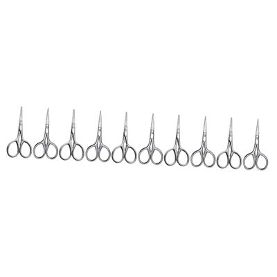 NOLITOY 10pcs Stainless Steel Eyebrow Scissors for Men Precision Trimming Tools for Eyebrows and Beards Small Grooming Scissors Comfortable Handles