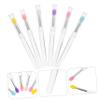 Baluue 6pcs Portable Lip Brush Stick Lidded Case Reusable Lip Makeup Applicators for Eyeshadow Gloss view 4