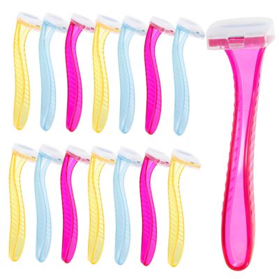 Baluue 15pcs Body Hair Trimmer for Women Manual Shaver for Armpit Bikini Area Precision Cutting Edges Travel-friendly Minimal Skin Irritation Red Yellow Light Blue