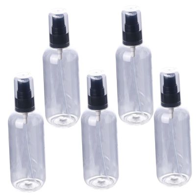 AUTSUPPL 5pcs Refillable Spray Bottles Black Pump Compact Cosmetic Containers for Makeup Water Perfume Travel and Outdoor Use
