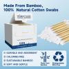 500 Count Cotton Swabs, Bamboo Cotton Swab for Eye Ears Oil Makeup, Lint Free Double Tipped Natural Cotton Buds, Cleaning with Wood Handle Remove Dust and Dirt (Pack of 1)) view 2
