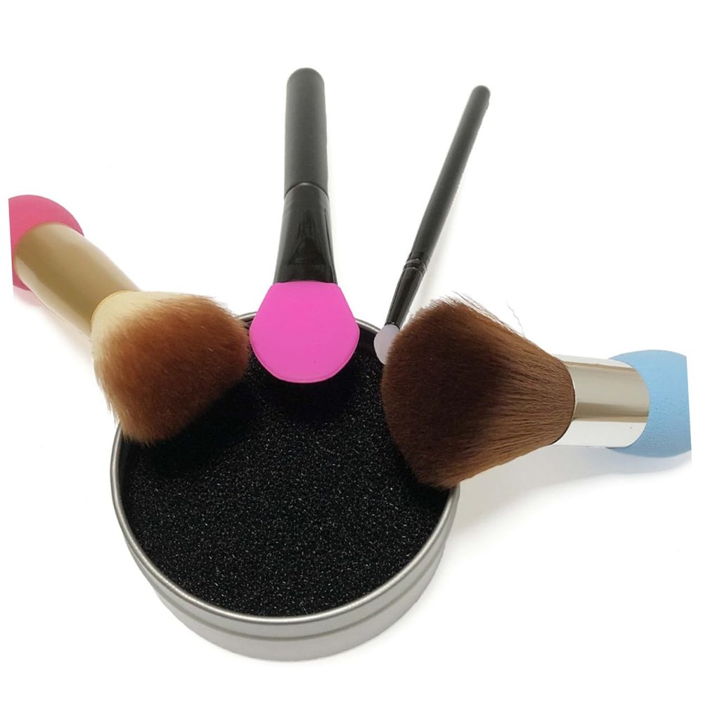 VINTORKY Cosmetic Brush Cleaner 7pcs Makeup Sponge Set Quick Dry Cleaning Box Makeup Brush Dryer Reusable Cleaning Sponge Tool Safe Material