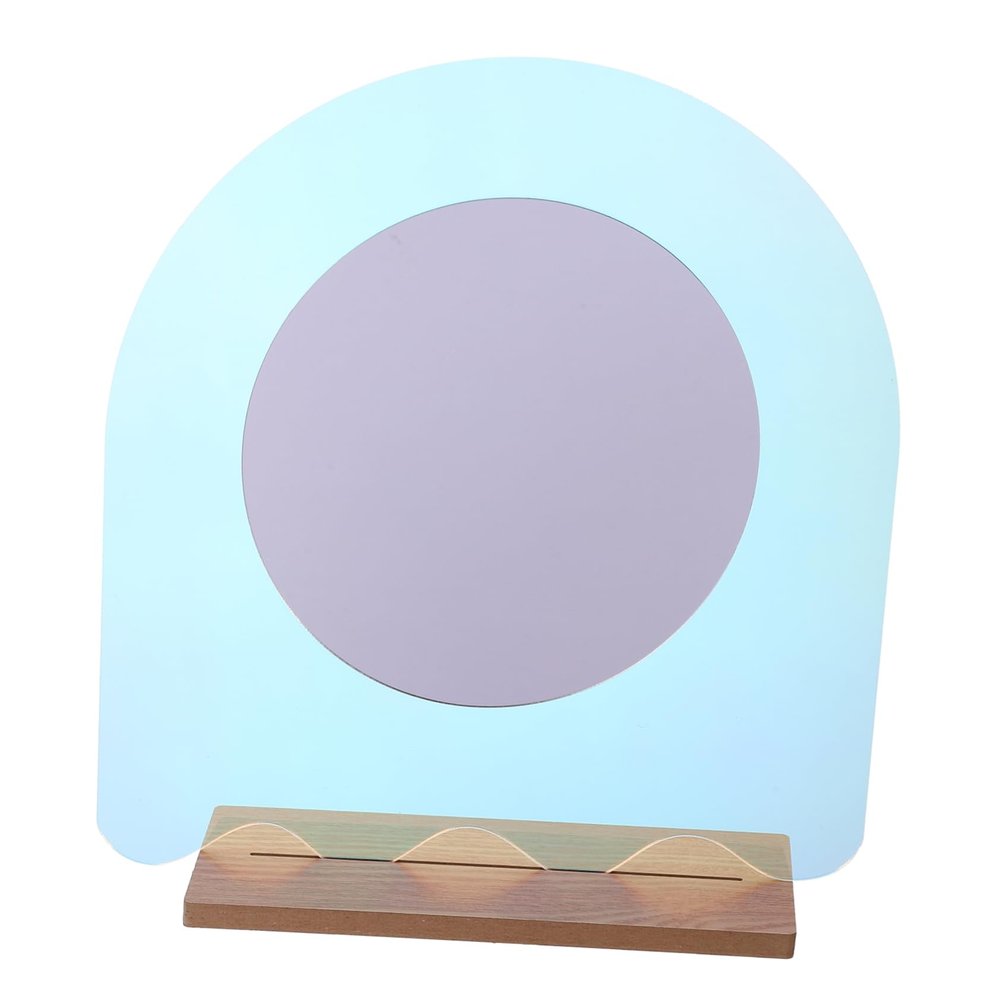 FOYTOKI Gold Makeup Mirror Led Lighted Makeup Vanity Mirror Magnification Irregular Shaped Tabletop Mirror for Girls