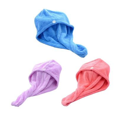 BELLIFFY 3pcs Dry Hair Hat Turban Assorted Bathing Caps for Absorption Shower Cap for Women and Girls for Home and Travel Use