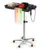 FreSup Foldable Rolling Salon Tray with Heat-Resistant Tool Holder - Portable Folding Hairstylist Cart on Wheels for Hair Stylists, Tattoo Artists (Silver Metal) view 1