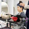 FreSup Foldable Rolling Salon Tray with Heat-Resistant Tool Holder - Portable Folding Hairstylist Cart on Wheels for Hair Stylists, Tattoo Artists (Silver Metal) view 2